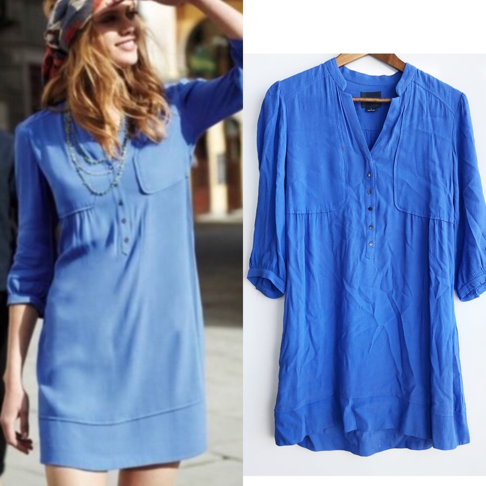 Maeve For Anthropologie Periwinkle Blue Dress